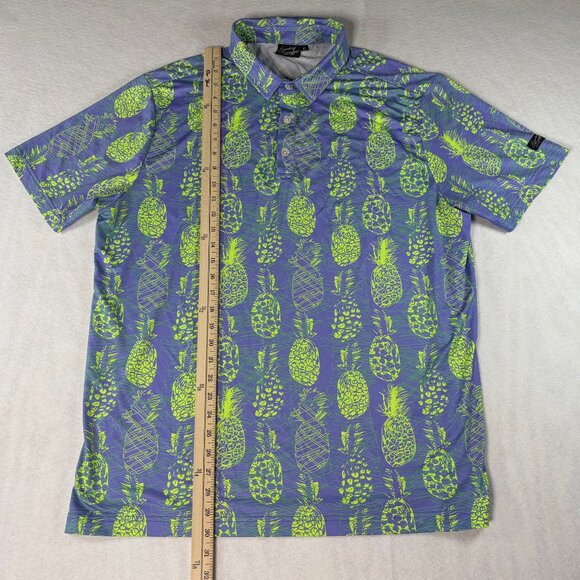 Sunday Swagger Polo Shirt Mens XL Pineapple Geometric Performance Stretch Golf - Picture 6 of 8